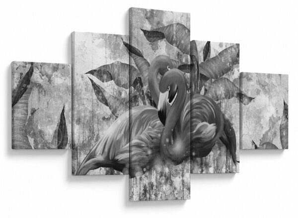 Obraz - Graffiti z flamingami (125x70 cm)