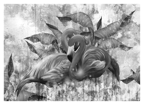 Obraz - Graffiti z flamingami (70x50 cm)