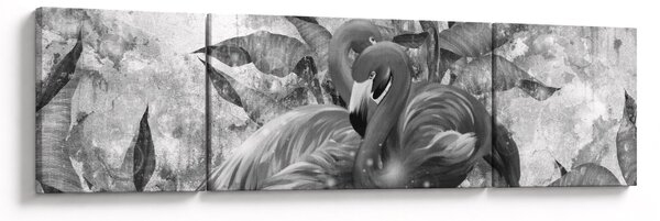 Obraz - Graffiti z flamingami (170x50 cm)