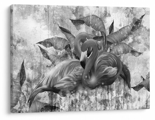 Obraz - Graffiti z flamingami (70x50 cm)