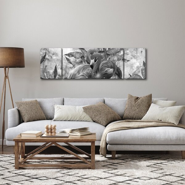 Obraz - Graffiti z flamingami (170x50 cm)