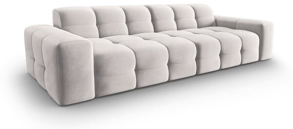 Jasnoszara aksamitna sofa 255 cm Kendal – Micadoni Home