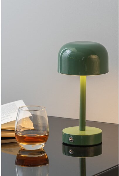 Zielona lampa stołowa LED z metalowym kloszem (wysokość 24,5 cm) James – Leitmotiv