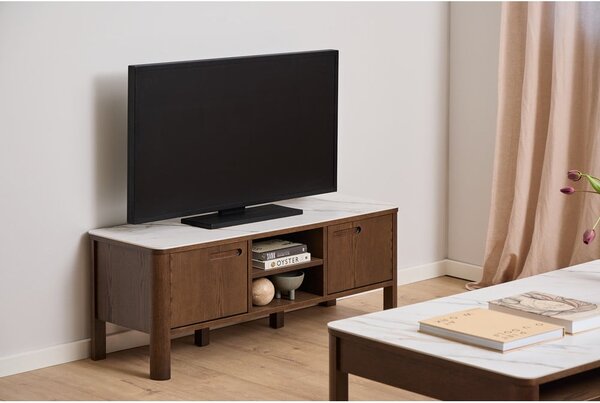 Beżowo-ciemnobrązowy stolik z ceramicznym blatem 70x130 cm Southampton – Actona