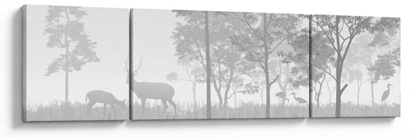 Obraz - Łąka z jeleniami (170x50 cm)