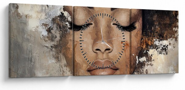 Obraz - Portret kobiety (z zegarem) (90x30 cm)