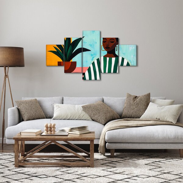 Obraz - Kobieta z kwiatem (125x70 cm)