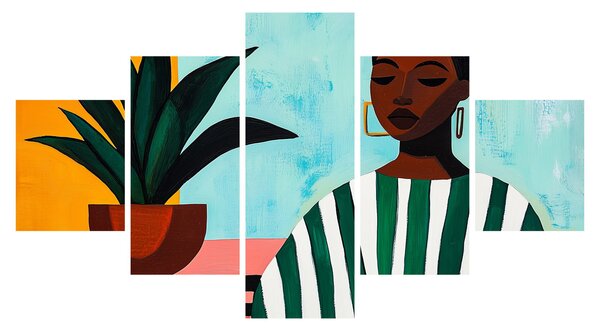 Obraz - Kobieta z kwiatem (125x70 cm)
