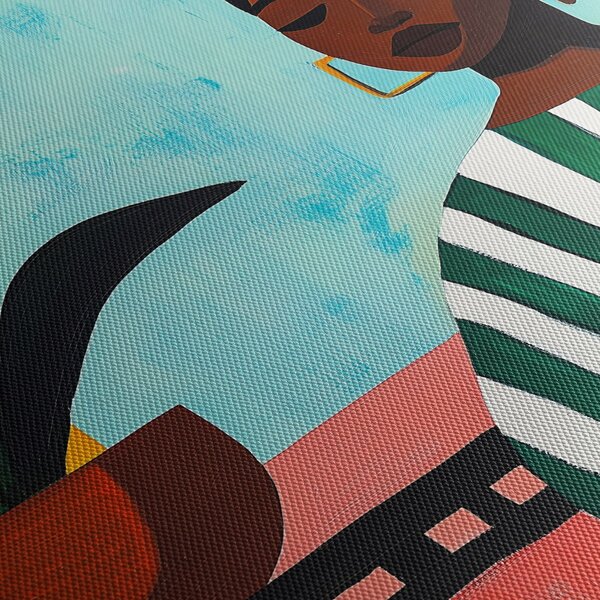 Obraz - Kobieta z kwiatem (170x50 cm)