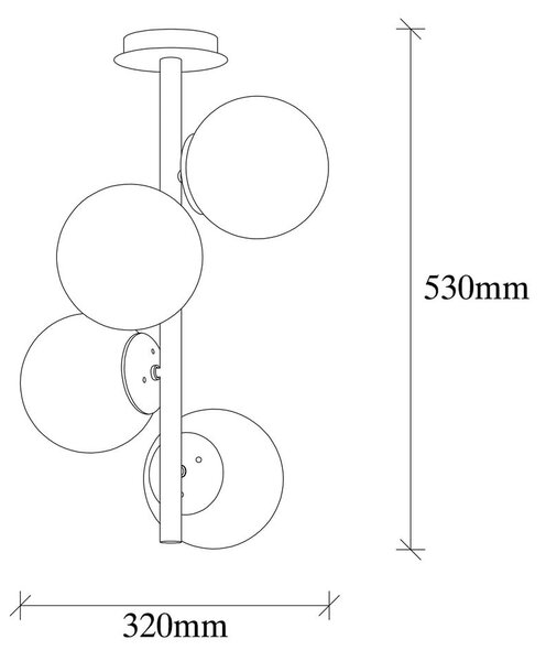 Biała/w kolorze mosiądzu lampa sufitowa ze szklanym kloszem ø 15 cm Faze – Opviq lights