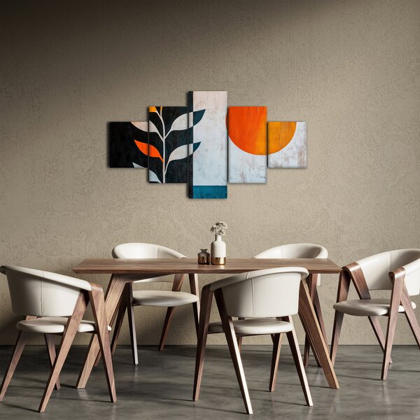 Obraz - Abstrakcja rośliny i słońca (125x70 cm)