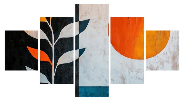 Obraz - Abstrakcja rośliny i słońca (125x70 cm)