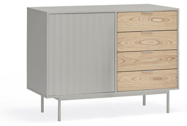 Szaro-naturalna niska komoda w dekorze dębu 108x80 cm Sierra – Teulat