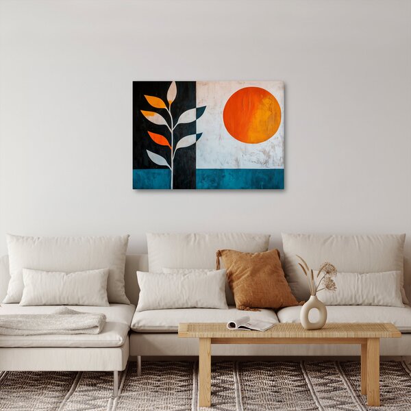 Obraz - Abstrakcja rośliny i słońca (70x50 cm)