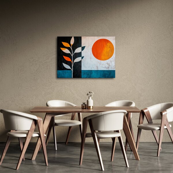 Obraz - Abstrakcja rośliny i słońca (70x50 cm)