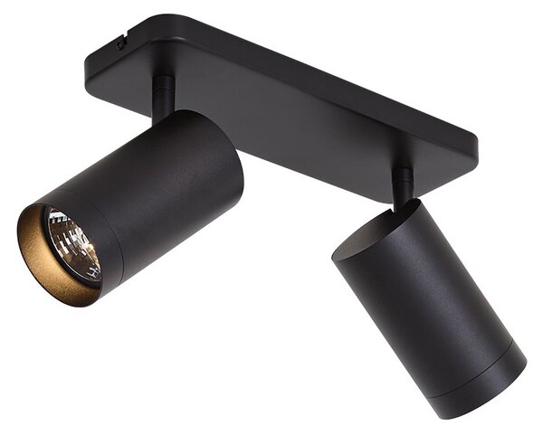 Nowoczesna lampa sufitowa czarna 2-punktowa GU10 70mm - Jeana Luxe