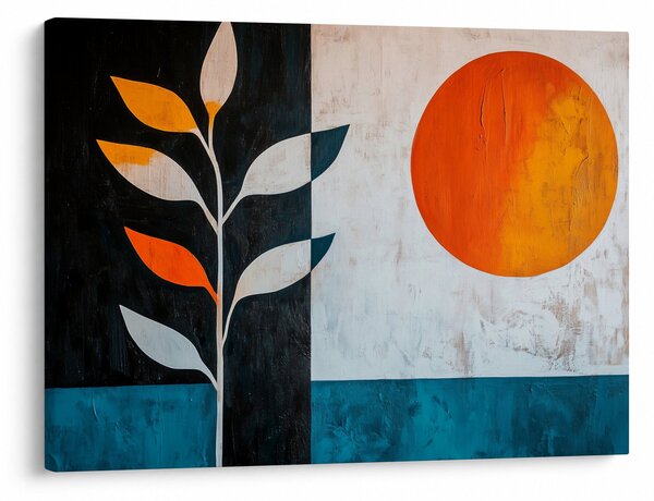 Obraz - Abstrakcja rośliny i słońca (70x50 cm)