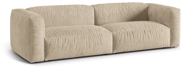 Beżowa aksamitna sofa modułowa 240 cm Martina – Micadoni