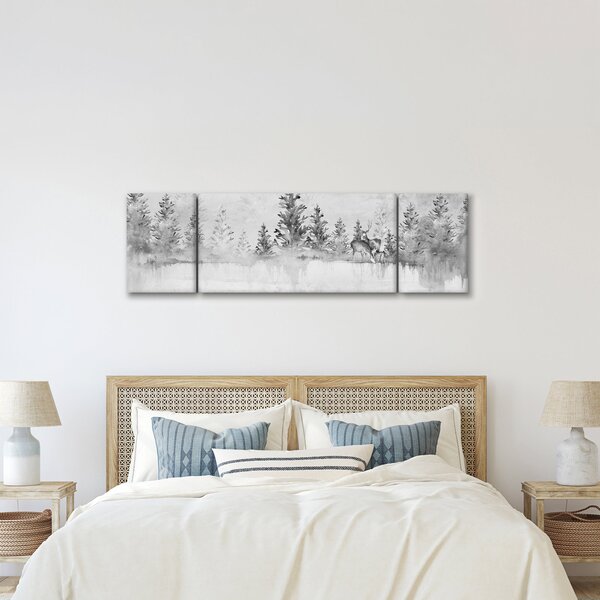 Obraz - Jeleń nad jeziorem (170x50 cm)