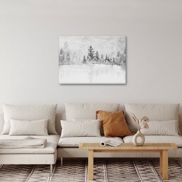 Obraz - Jeleń nad jeziorem (70x50 cm)