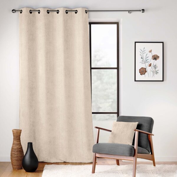 Beżowa zasłona z szenilu 140x260 cm Leo – douceur d'intérieur