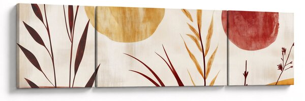Obraz - Rośliny i okręgi (170x50 cm)