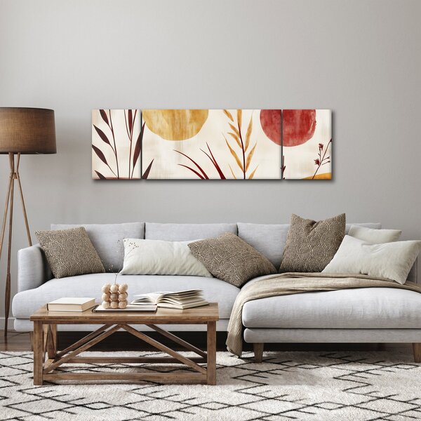 Obraz - Rośliny i okręgi (170x50 cm)