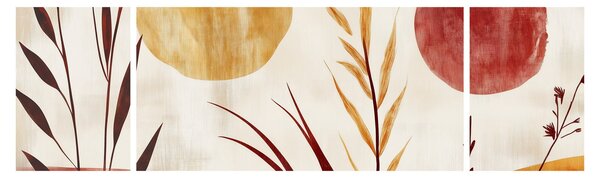Obraz - Rośliny i okręgi (170x50 cm)