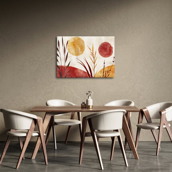 Obraz - Rośliny i okręgi (70x50 cm)