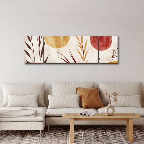 Obraz - Rośliny i okręgi (170x50 cm)