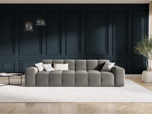 Szara aksamitna sofa 255 cm Kendal – Micadoni Home