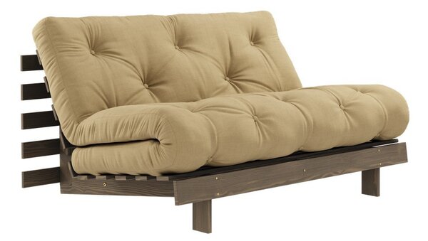Musztardowobeżowa rozkładana sofa 140 cm Roots – Karup Design