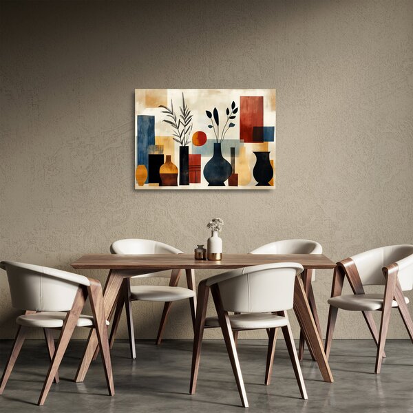 Obraz na szkle - Kubistyczne wazony (70x50 cm)