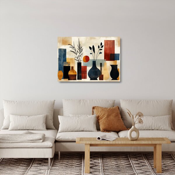 Obraz na szkle - Kubistyczne wazony (70x50 cm)