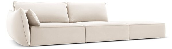 Beżowa aksamitna sofa lewostronna 264 cm Vanda – Mazzini Sofas