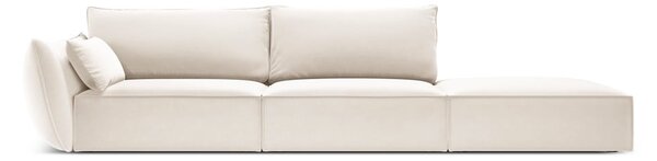 Beżowa aksamitna sofa lewostronna 264 cm Vanda – Mazzini Sofas