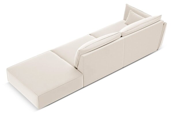 Beżowa aksamitna sofa lewostronna 264 cm Vanda – Mazzini Sofas