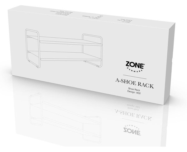 Czarny stalowy regał na buty 33x33x80 cm A-Shoe – Zone