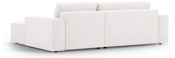 Biały rozkładany narożnik z materiału bouclé (prawostronny) Jodie – Micadoni Home