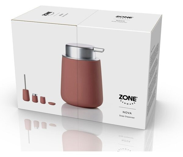 Jasnoczerwony porcelanowy dozownik do mydła 250 ml Nova – Zone
