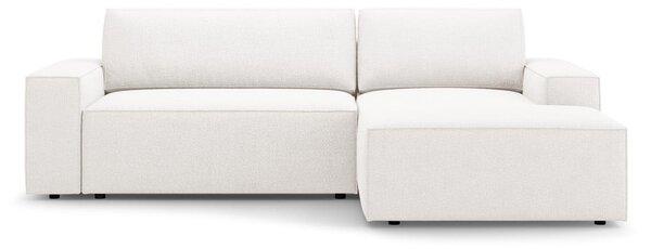 Biały rozkładany narożnik z materiału bouclé (prawostronny) Jodie – Micadoni Home