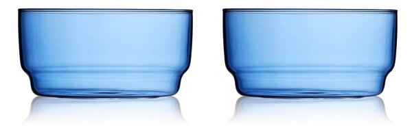 Niebieskie szklane miski zestaw 2 szt. 500 ml Torino – Lyngby Glas