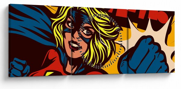 Obraz - Komiks (z zegarem) (90x30 cm)