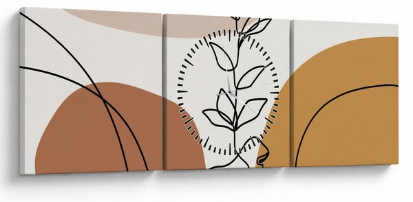 Obraz - Kształty Boho (z zegarem) (90x30 cm)