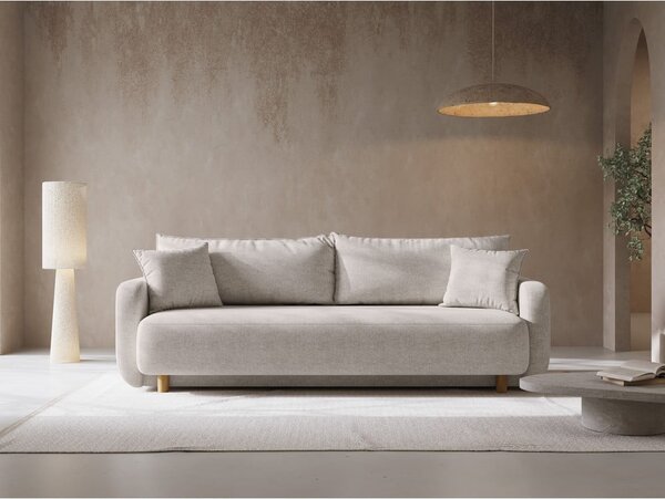 Beżowa rozkładana sofa ze schowkiem 231 cm Elen – Micadoni