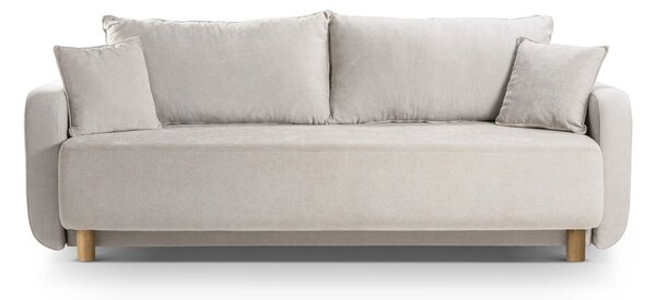 Beżowa rozkładana sofa ze schowkiem 231 cm Elen – Micadoni