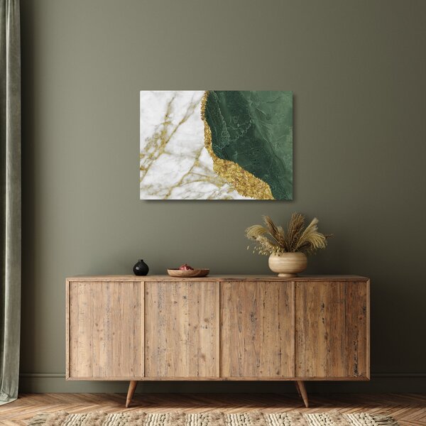 Obraz na szkle - Zielony marmur N⁰3 (70x50 cm)