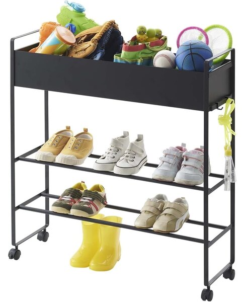 Czarna metalowa dziecięca szafka na buty 74,5x74,5x22 cm Tower – YAMAZAKI