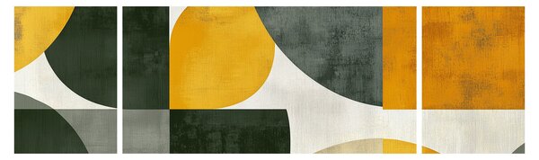 Obraz - Abstrakcja w oliwkowym kolorze (170x50 cm)