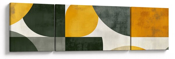 Obraz - Abstrakcja w oliwkowym kolorze (170x50 cm)